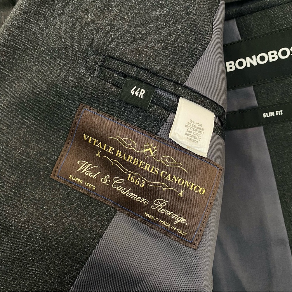 Bonobos Slim Fit Cashmere Grey Sport Jacket | 44 - Picture 7 of 11